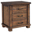 Rustic Three Drawer Reclaimed Solid Wood Framhouse Nightstand - Korvel