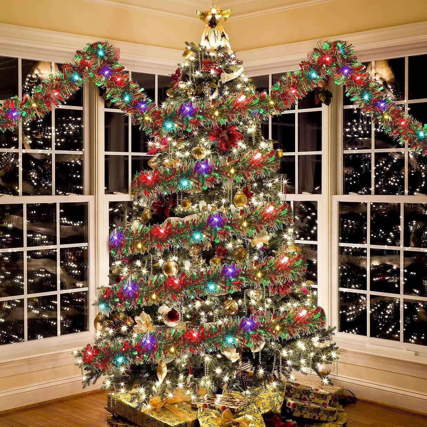 Christmas decoration ribbon, Christmas party atmosphere, venue arrangement, floral and madder hair strips - Korvel