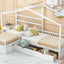 Twin Size House Platform Bed with Three Storage Drawers White - Korvel