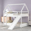 Twin Size Bunk House Bed with Slide and Ladder White - Korvel