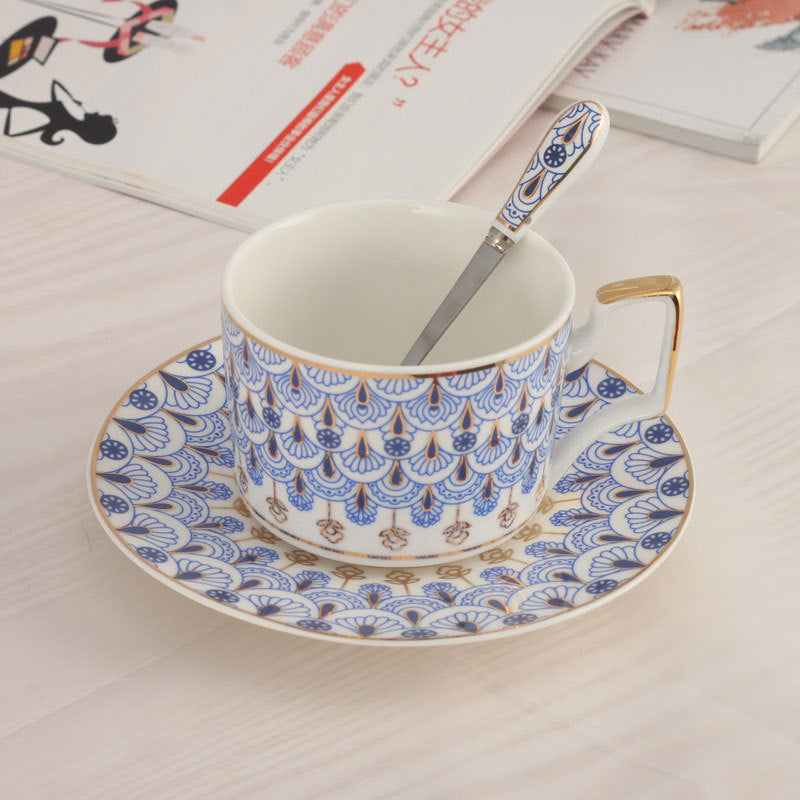 Fine Bone China Coffee Cup & Saucer - Russian Design