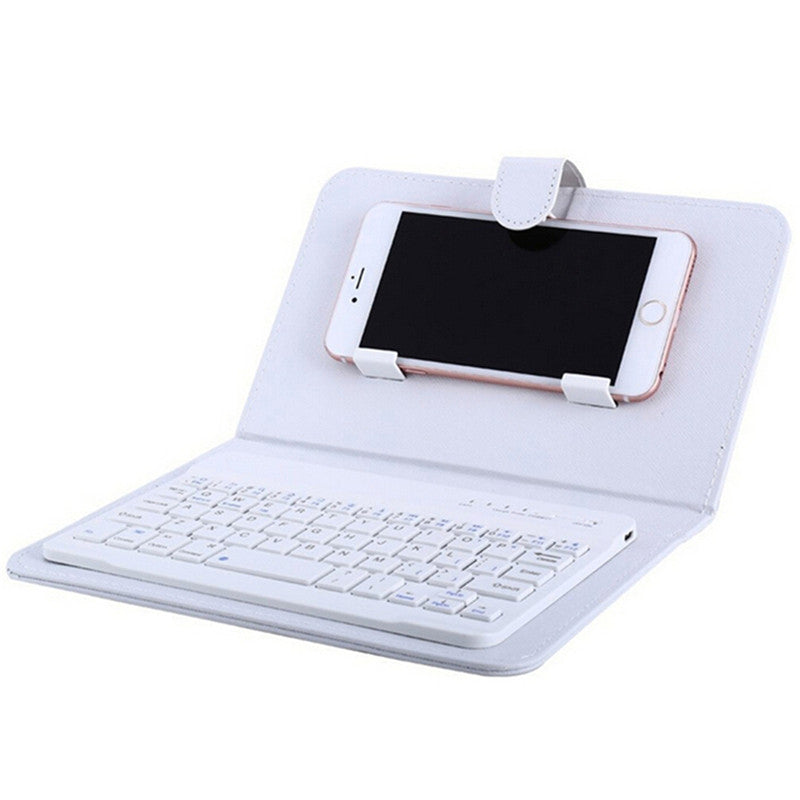 Portable PU Leather Wireless Keyboard Case for iPhone Protective Mobile Phone with Bluetooth Keyboard For IPhone Android Phone - Korvel