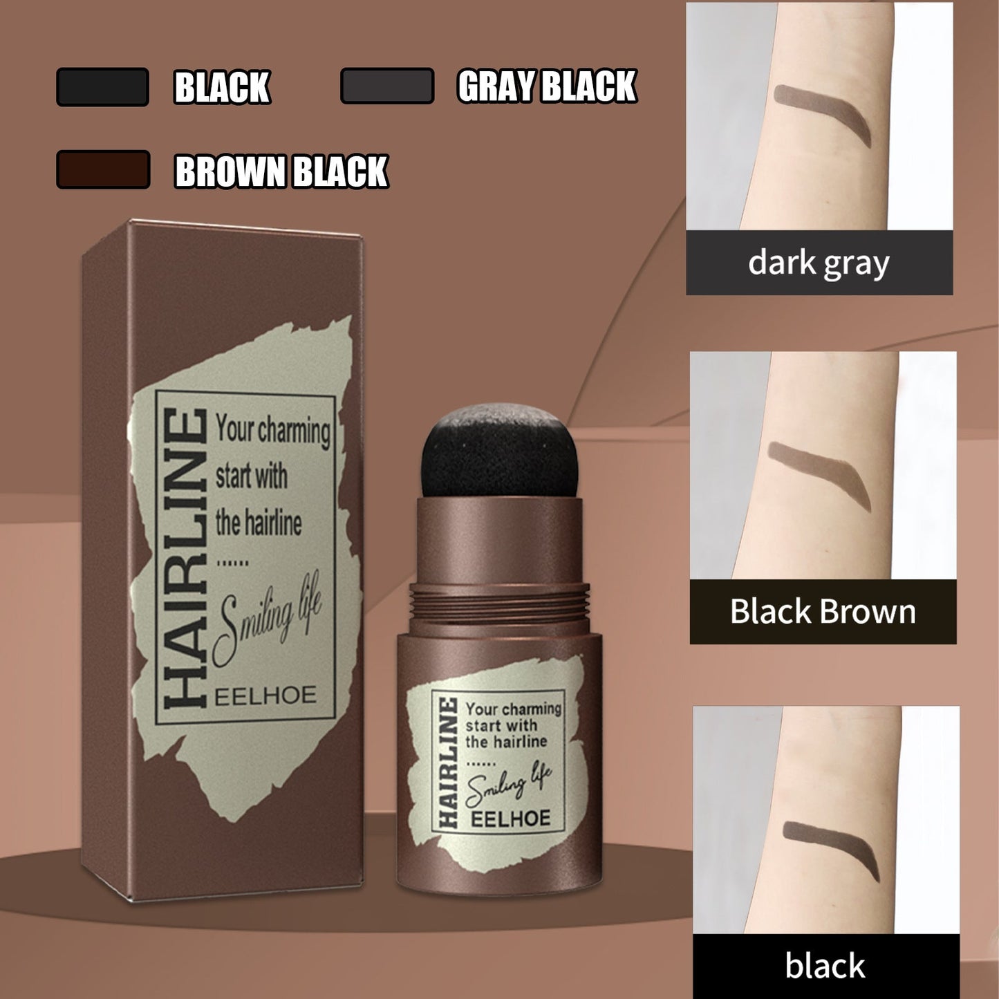 One Step Brow Stamp Shaping Kit Hairline Eyebrow Print Eyebrow Patch Repair Hairline Eyebrow Print - Korvel