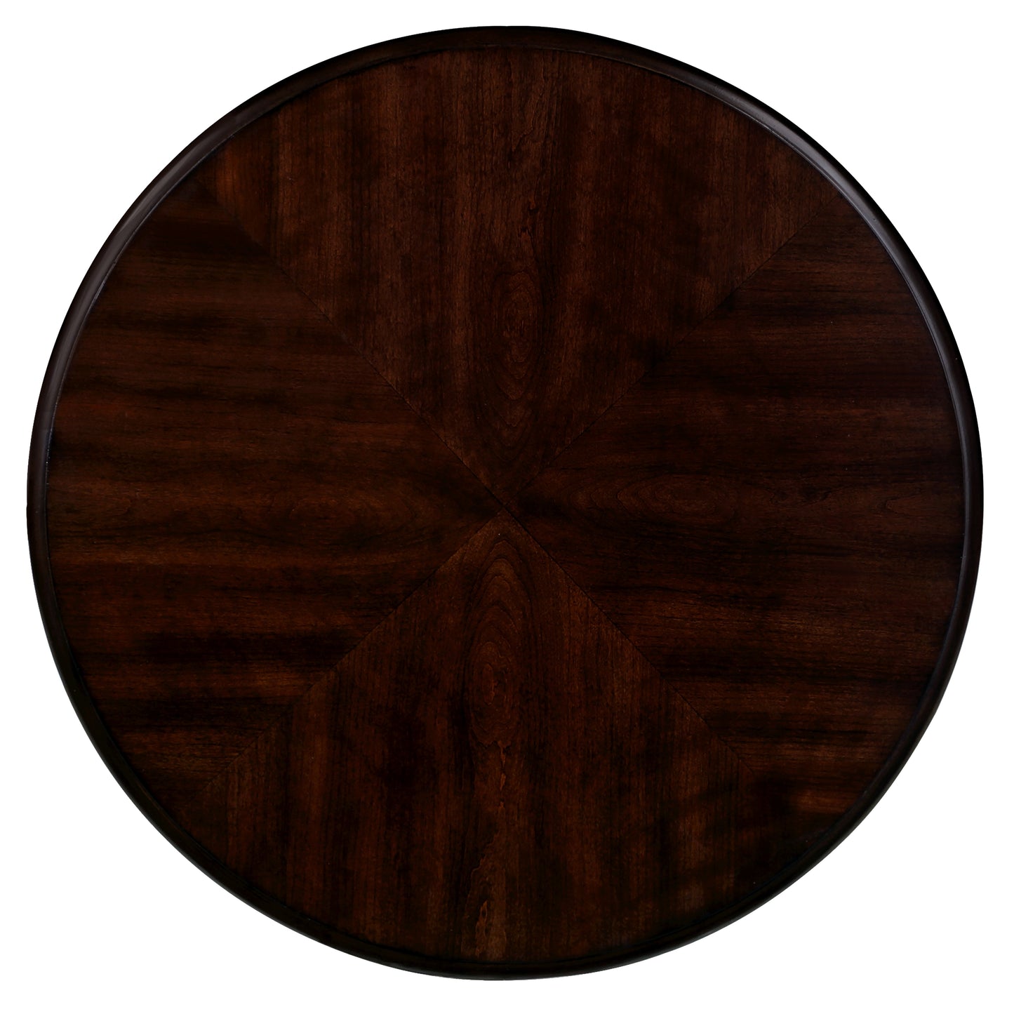 22 inch dual tone round head table, solid wood sofa side table with shelf, white and cherry tabletop - Korvel