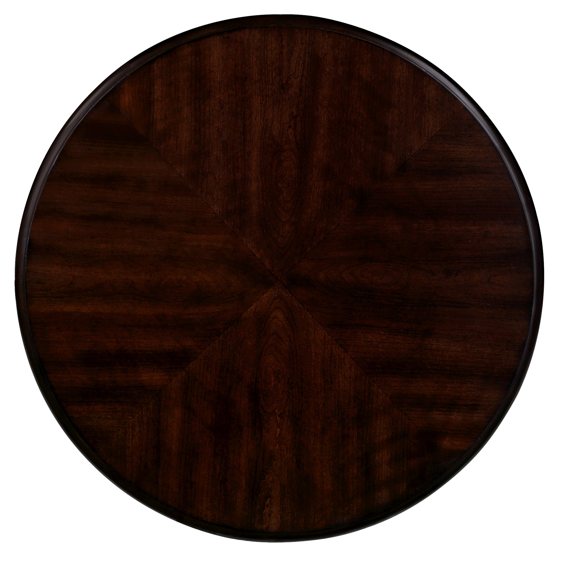 22 inch dual tone round head table, solid wood sofa side table with shelf, white and cherry tabletop - Korvel