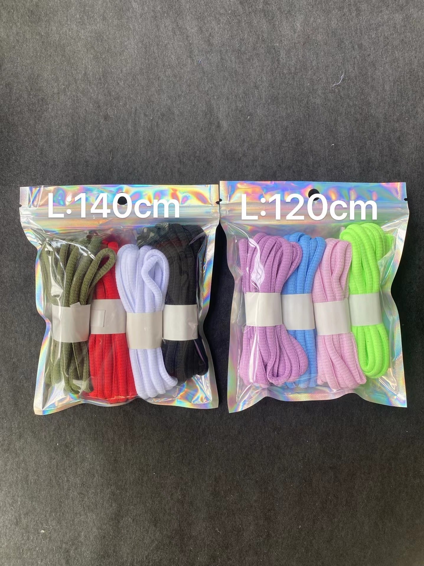 8 pairs of 8-color shoelaces - semi-circular - Korvel