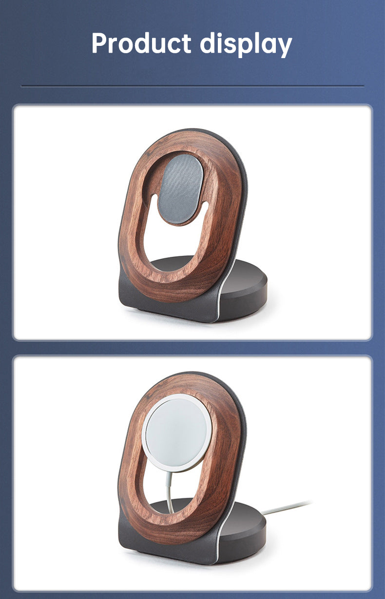 Walnut Wireless Magnetic Charger Stand for MagSafe