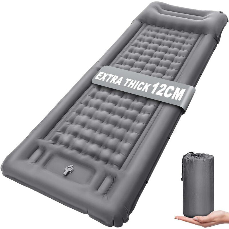 Outdoor thicken self-inflating camping mattress: ultralight, with built-in pump, ideal for travel, hiking, fishing. - Korvel