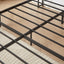 Bed frame with charging station full size, Rustic Brown, 83.1'' L x 56.1'' W x 39'' H - Korvel