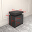 Modern Black LED Nightstand with Led Lights Bedside table with 2 High Gloss Drawers for Bedroom - Korvel
