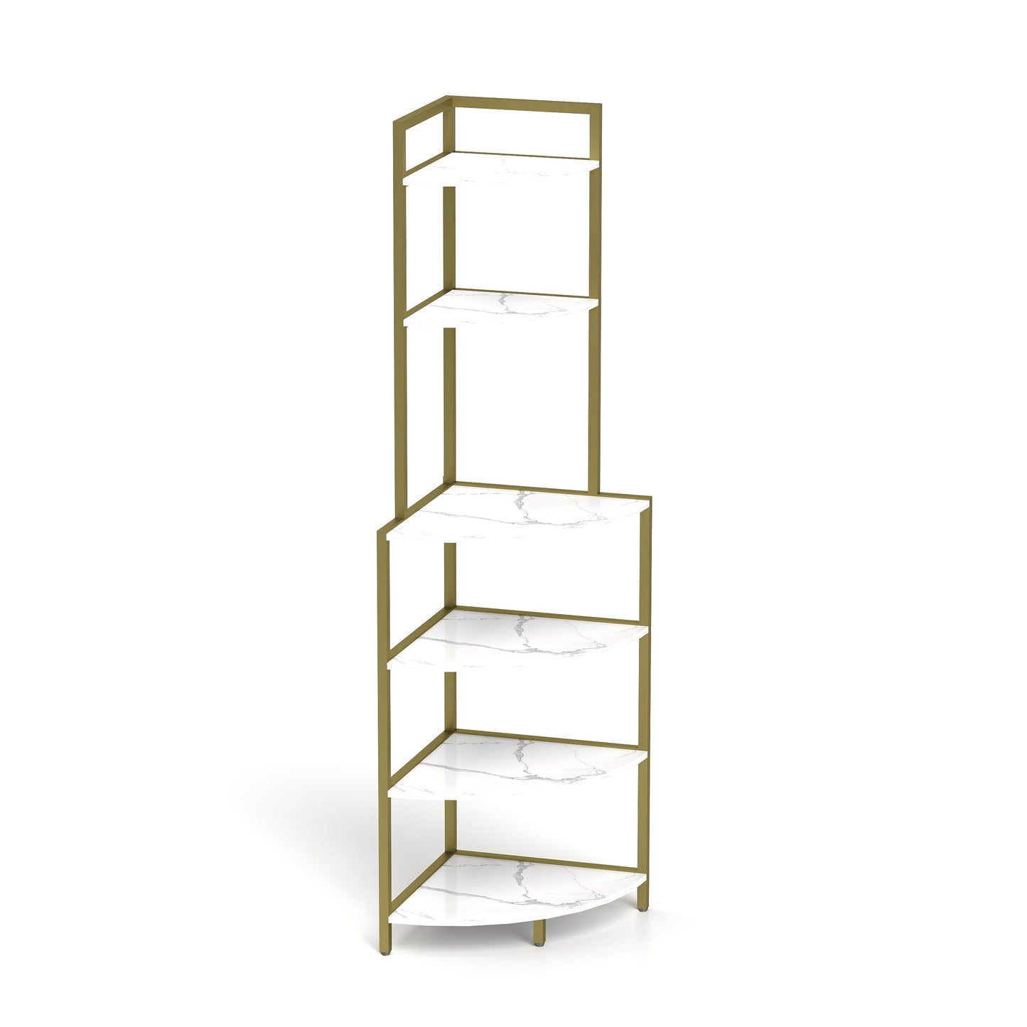 6-story corner open bookshelf, modern bookshelf, wooden frame, independent bookshelf unit, - Korvel