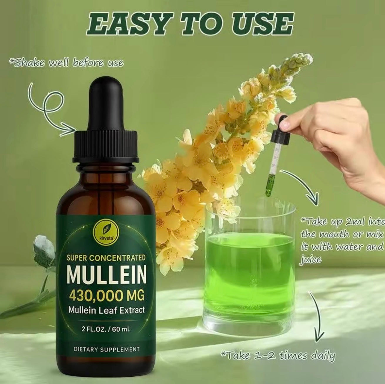 Gouttes de Mullein LungEase - Soutien Respiratoire Herbal