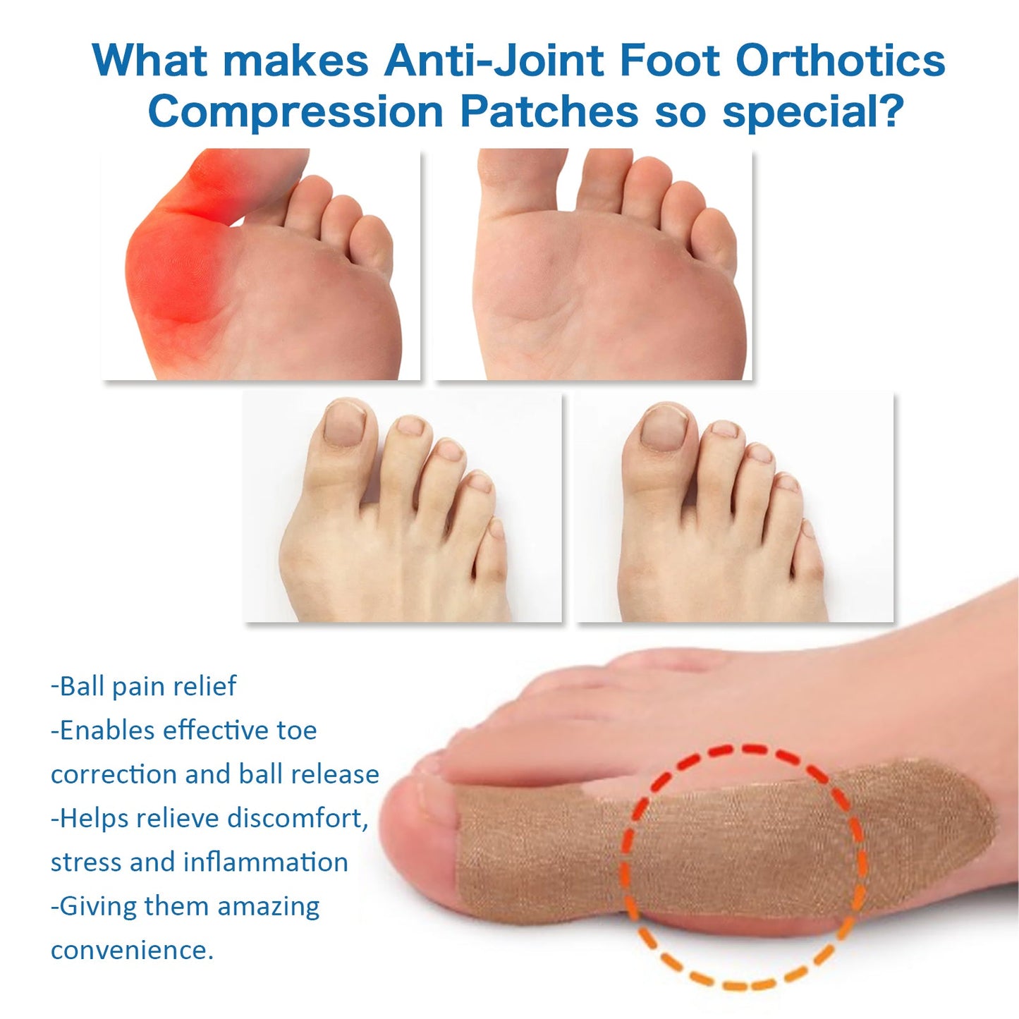 Thumb Toe Correction Patch, Big Toe Valgus Toe Swelling Correction Joint Pain Care Patch - Korvel