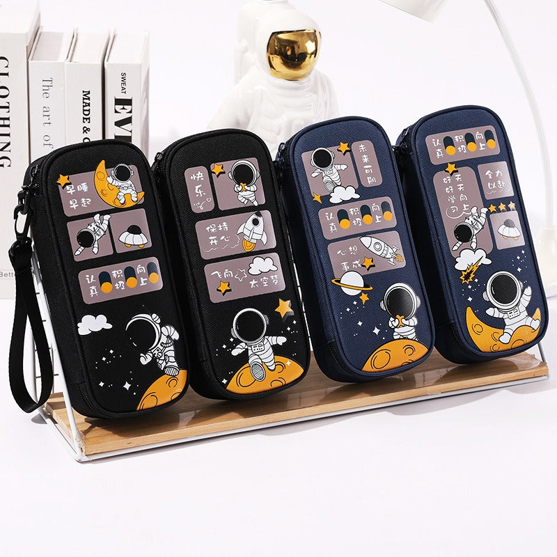 Pencil Case For Elementary School Students Pencil Case Large Capacity Children Simple Multifunctional Universe Star Stationery Box - Korvel