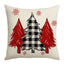 Grid Christmas linen pillowcase, Christmas tree snowflake home decoration pillowcase, sofa cushion pillowcase - Korvel