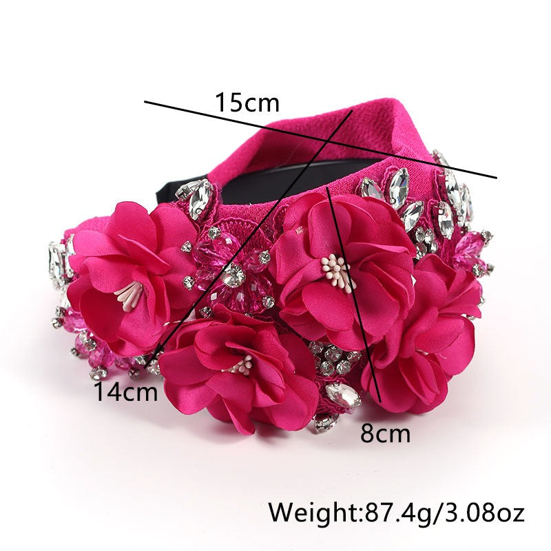 Handmade Three-Dimensional Flower Embroidery Headband