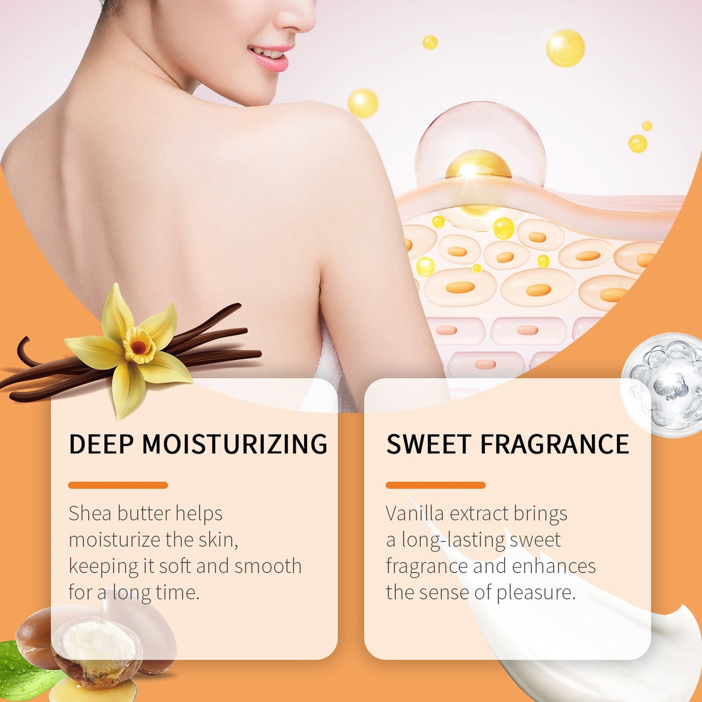 Sweet Moisturizing Fragrance Body Lotion, Natural Fragrance Around Delicate, Soft Touch Moisturizing Without Sticky - Korvel