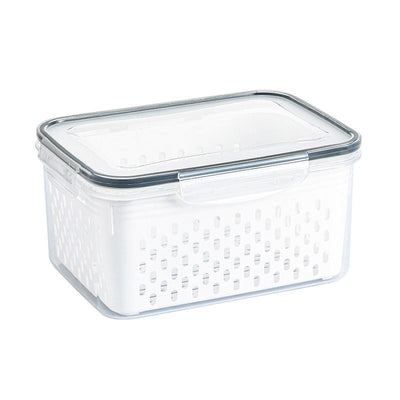 Kitchen food sealed preservation box fruit and vegetable drainage plastic storage box with lid - Korvel
