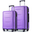 Expanable Spinner Wheel 2 Piece Luggage Set ABS Lightweight Suitcase with TSA Lock 20inch+28inch Purple + Plastic - Korvel