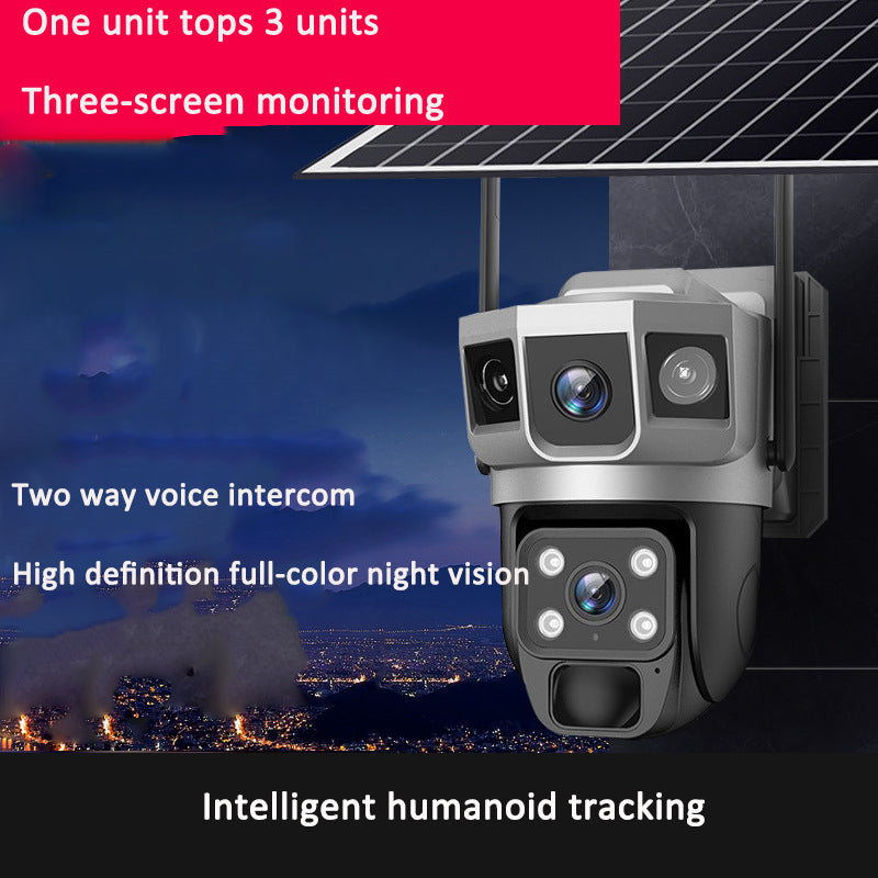 V380PRO-9 Solar powered WiFi Outdoor Waterproof Ball Machine HD Monitoring Camera Remote Uninterrupted Power - Korvel