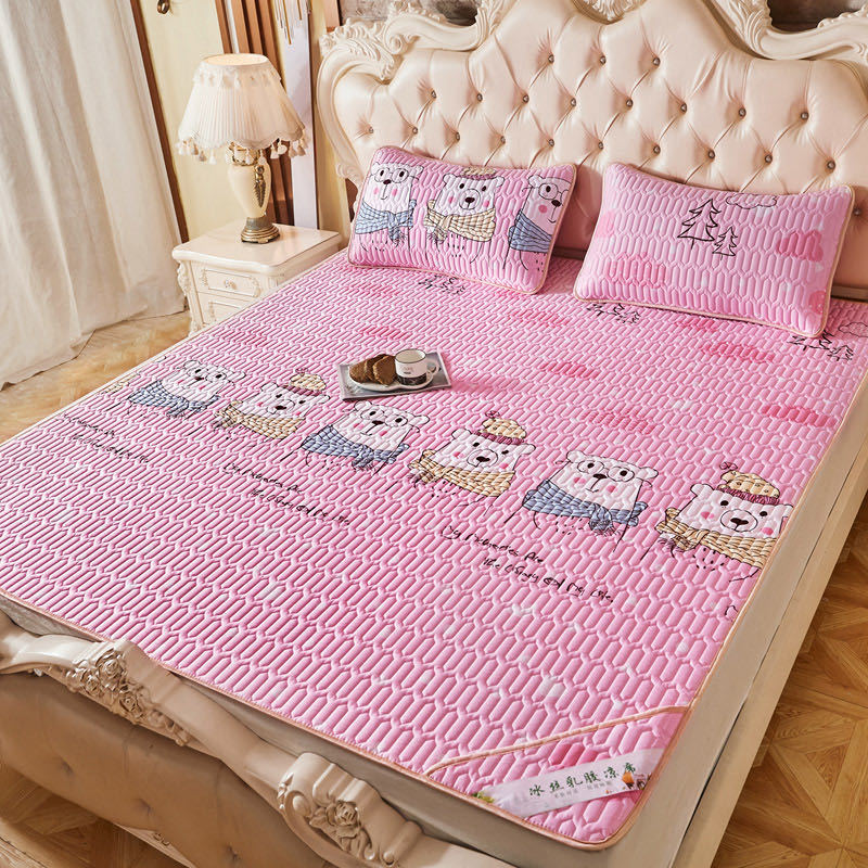 Summer Bed Sheet Ice Silk Mat Soft and Comfortable Latex Mattress Bedding Three-piece Breathable Mat for Comfortable Sleep - Korvel