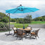 10 FT Solar LED Patio Outdoor Umbrella Hanging Cantilever Umbrella Offset Umbrella Easy Open Adustment with 32 LED Lights - Korvel
