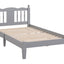 Twin Bed with Column-Decoration Headboard, with Bed Slats,Grey - Korvel