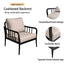 Ensemble de chaises longues de patio en aluminium 3 pièces avec table d'appoint