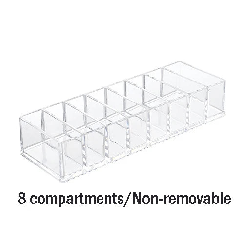 Household Transparent Divided Cosmetic Storage Box Sorting and Detachable Plastic Desktop Storage Box - Korvel