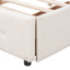 Upholstered Platform Bed with Classic Headboard and 4 Drawers No Box Spring Needed Linen Fabric Queen Size Beige - Korvel