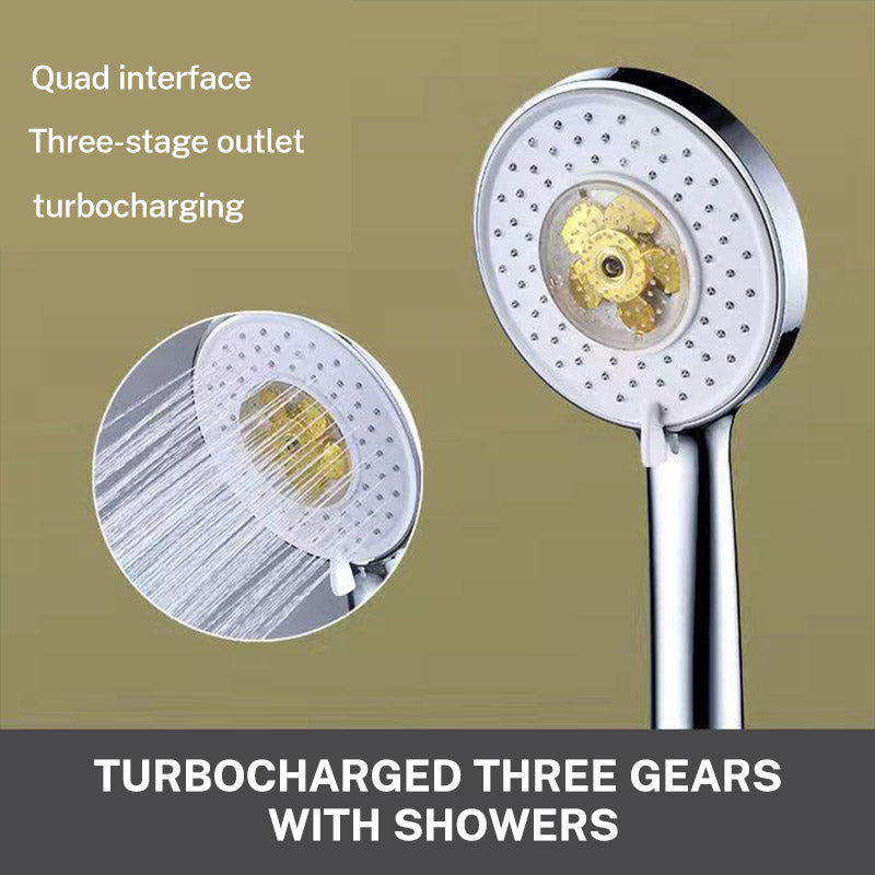 Xiao Man Waist Supercharged Sprinkler Head Dual Turbo Pressurized Propeller Fan Shower Head Shower Head - Korvel
