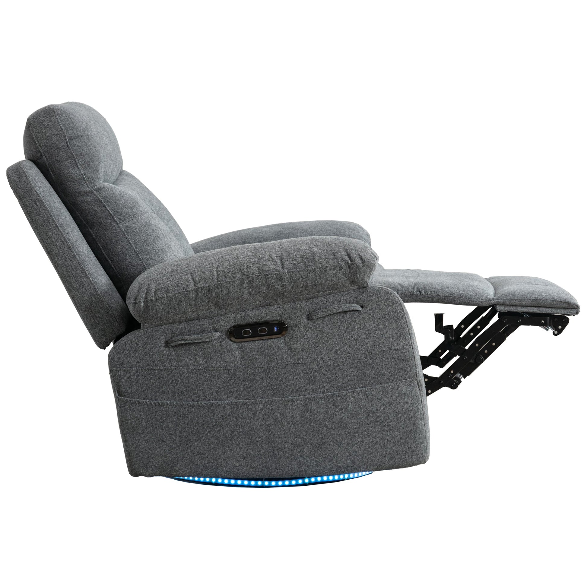 270 degree rotating electric recliner speaker with LED light, USB+C charging port, extendable foot pedal, adjustable backrest - Korvel