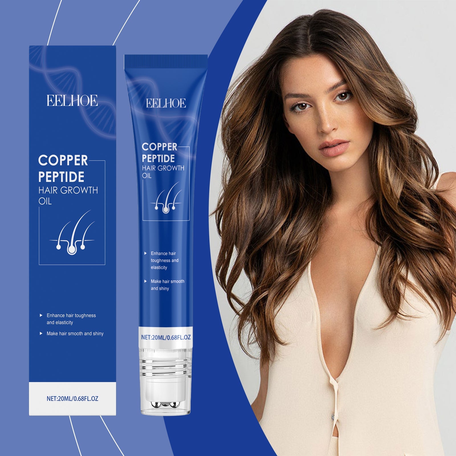 Blue Copper Peptide Hair Care Essential Oil, Moisturizes Dry Hair And Smooth Hair Massage Hair Care Essence - Korvel