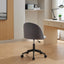 Velvet fabric office chair, mid back adjustable rotating computer chair, black legs, cushioned office chair with wheels - Korvel