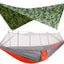 260x140cm Outdoor Double Camping Hammock with Mosquito Net and Rain Fly Tarp Lightweight Parachute Hammocks for Travel Hiking - Korvel
