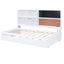 Cama nido elegante de tamaño twin con almacenamiento y cama extraíble - Blanca