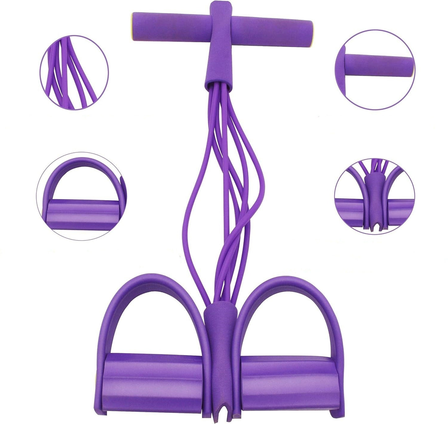 Six tube upgraded sit ups abdominal exercises yoga fitness tension rope multifunctional foot pedal stretcher - Korvel