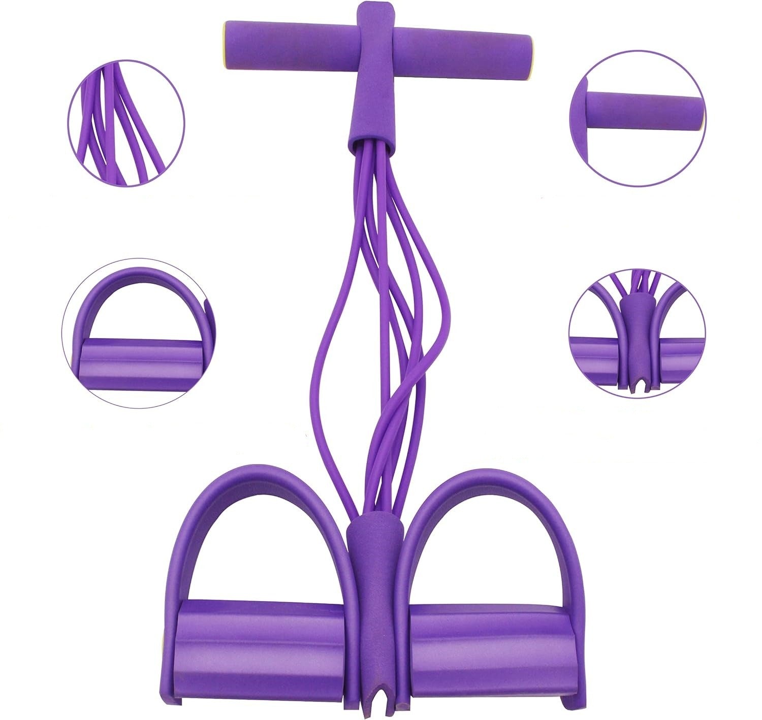 Six tube upgraded sit ups abdominal exercises yoga fitness tension rope multifunctional foot pedal stretcher - Korvel