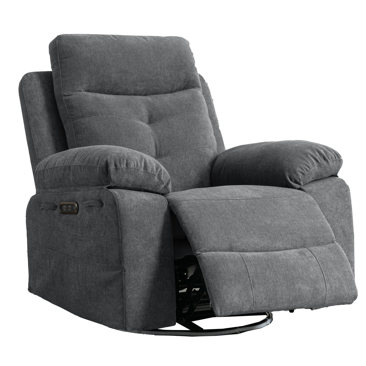 270 degree rotating electric lounge chair with Bluetooth speaker, LED light, telescopic foot pedal adjustable backrest DG - Korvel