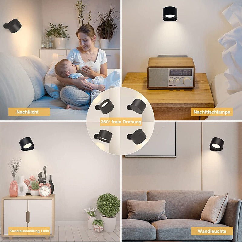 Luz de lectura LED de noche con carga USB y ajuste táctil