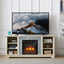 Meuble TV avec foyer électrique en pierre Mantel et rangement ouvert