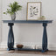 48-Inch Rustic Vintage Console Table --- Farmhouse Style Entryway Table with Open Shelf and Sturdy Construction (Navy) - Korvel