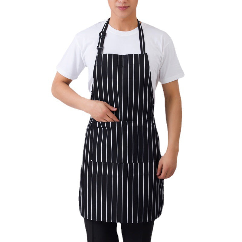 Adjustable Bib Apron With Pocket Black - Korvel