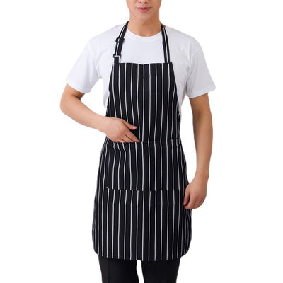 Adjustable Bib Apron With Pocket Black - Korvel