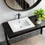 Basin de lavabo en céramique blanche premium de 24 pouces