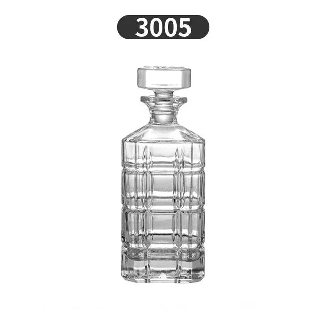Crystal Glass Whiskey Decanter, Lead-Free, Luxury Barware, Wine Bottle, Home Party, 750ml - Korvel
