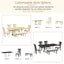 Traditional 6-Piece 78inch Trestle Extendable Dining Table Set with One 18inch Removable Leaf Distressed White - Korvel