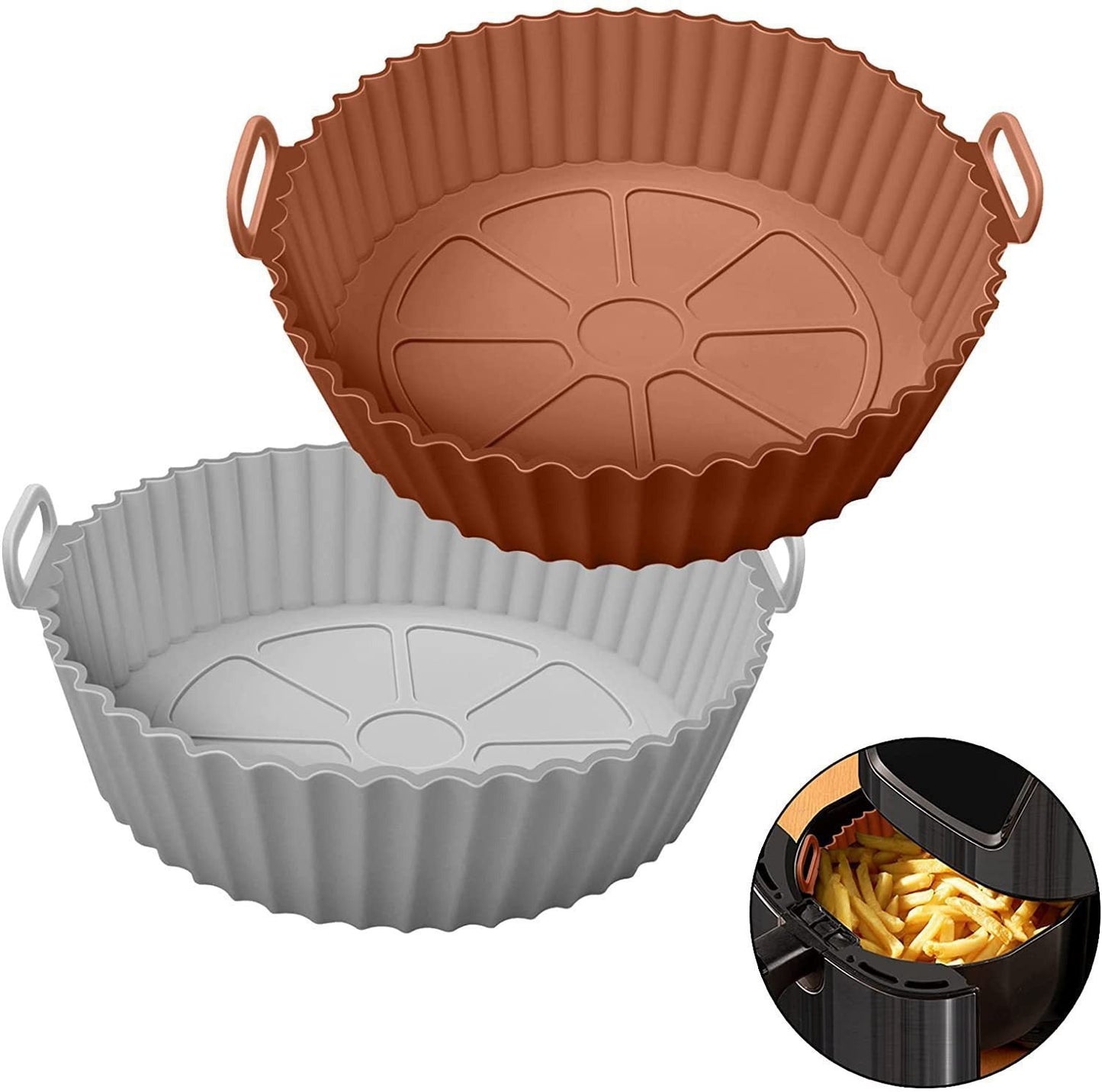 Tapis de cuisson en silicone pliable pour friteuse à air - Résistant à la chaleur et de qualité alim