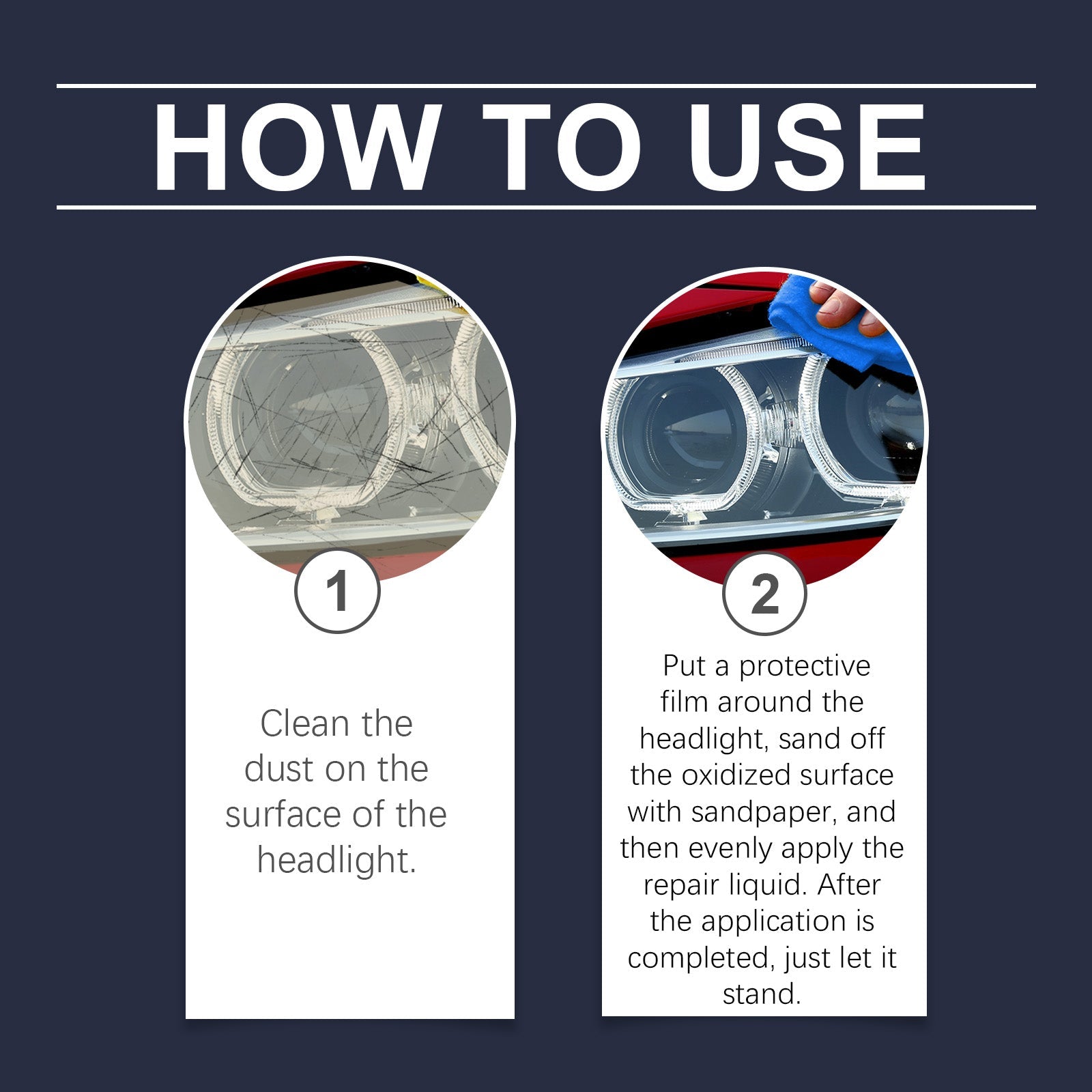 HOMONTH Headlight Refurbishment Repair Liquid, Headlight Yellow Easily Refurbished Reglow Crystal Bright Cleaning Liquid - Korvel