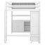 Wood Loft Bed with Cabinet and Bookshelf, Full Size Loft with Wardrobe and Desk for Kids,White - Korvel